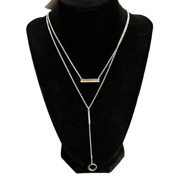 NWT DKNY layered silver and gold tone chain 16” and 18”necklaces - Picture 1 of 6